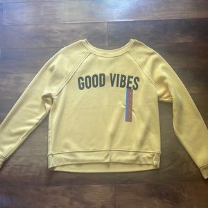 Grayson/Threads Yellow Good Vibes Crewneck